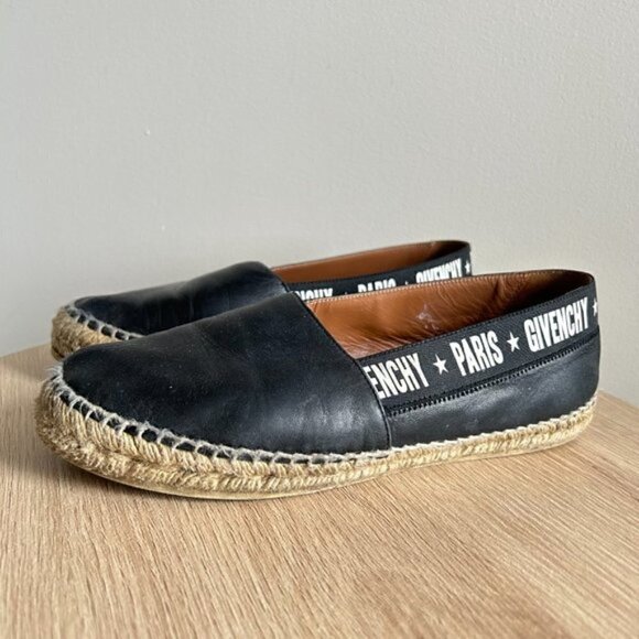 Givenchy Black Leather Espadrilles sz 39 - Picture 2 of 9